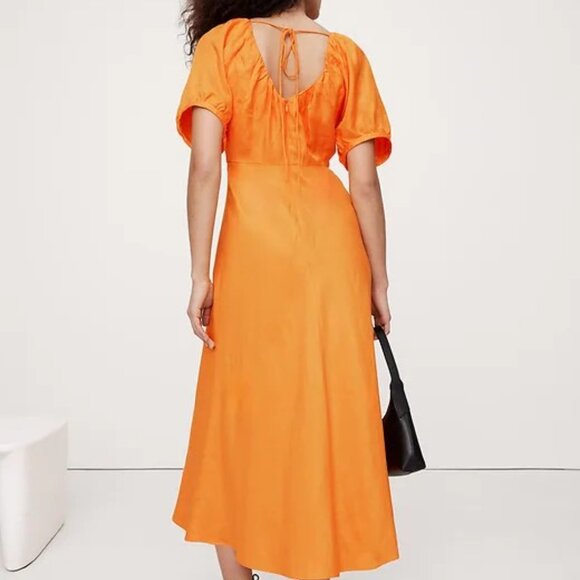 New With Tags Banana Republic Maxi Dress Size 14 Clementine Orange - Picture 2 of 4